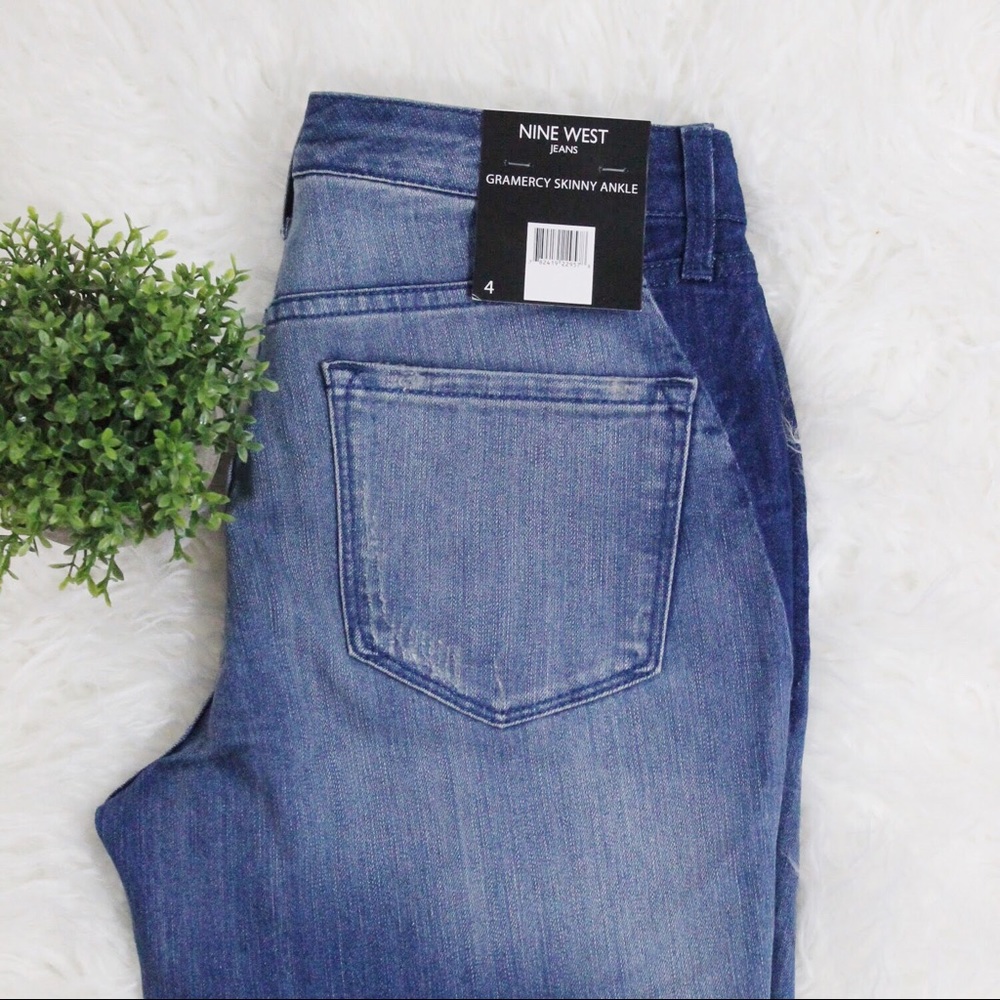 🎈SOLD🎈NWT Nine West Gramercy Blue Skinny Ankle Jeans 👖 - Picture 3 of 8